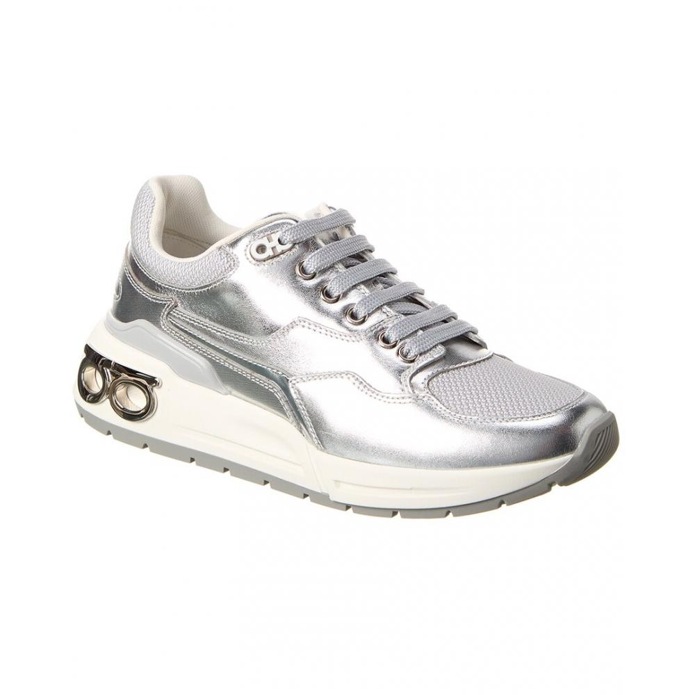 

Salvatore Ferragamo Ferragamo Cosma Low Leather Sneaker Silver US 7.5