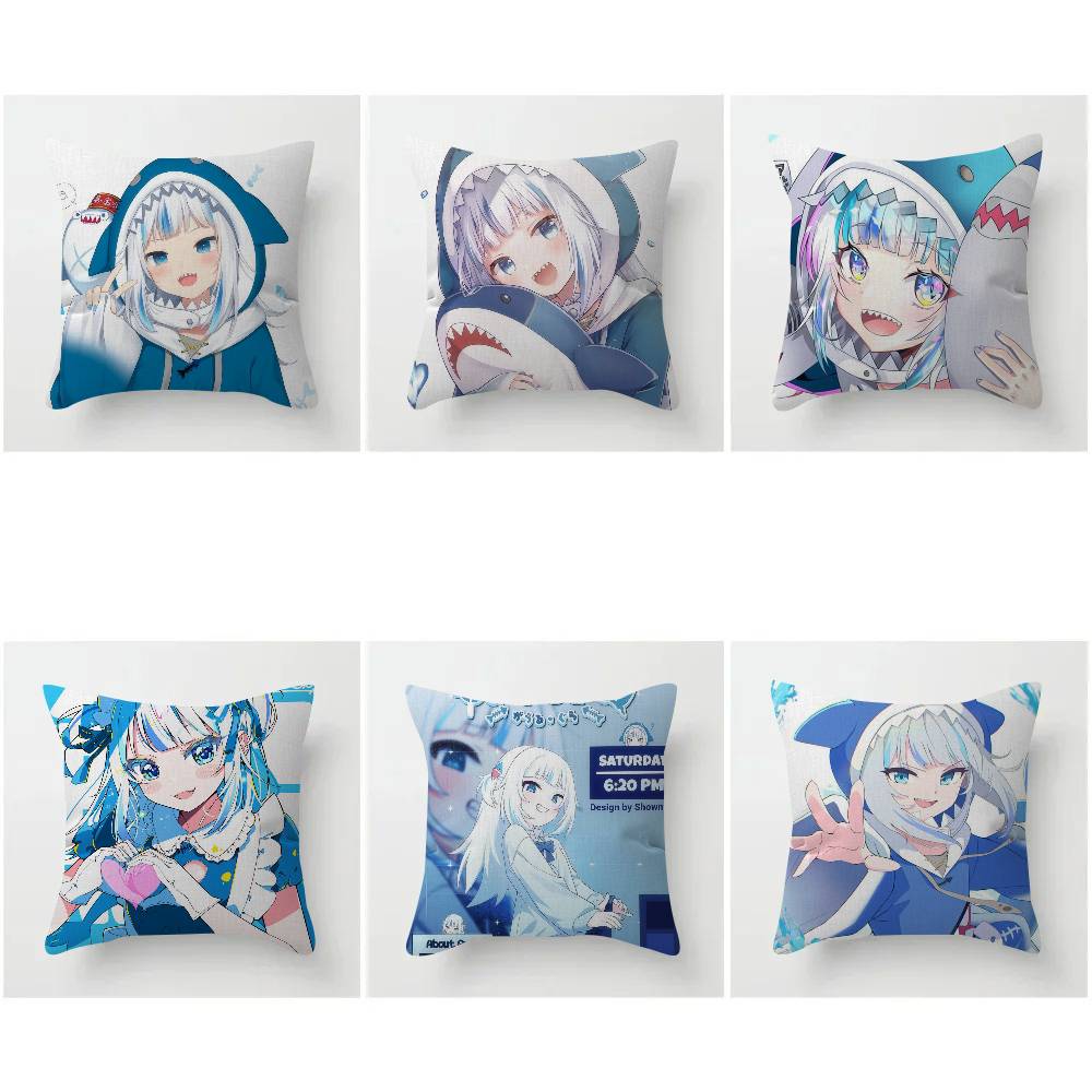 Anime Gawr cute Gura Personalized Pillow Cover Kids Bedroom Wild Party Decor Pillowcase kid Birthday shower Gift