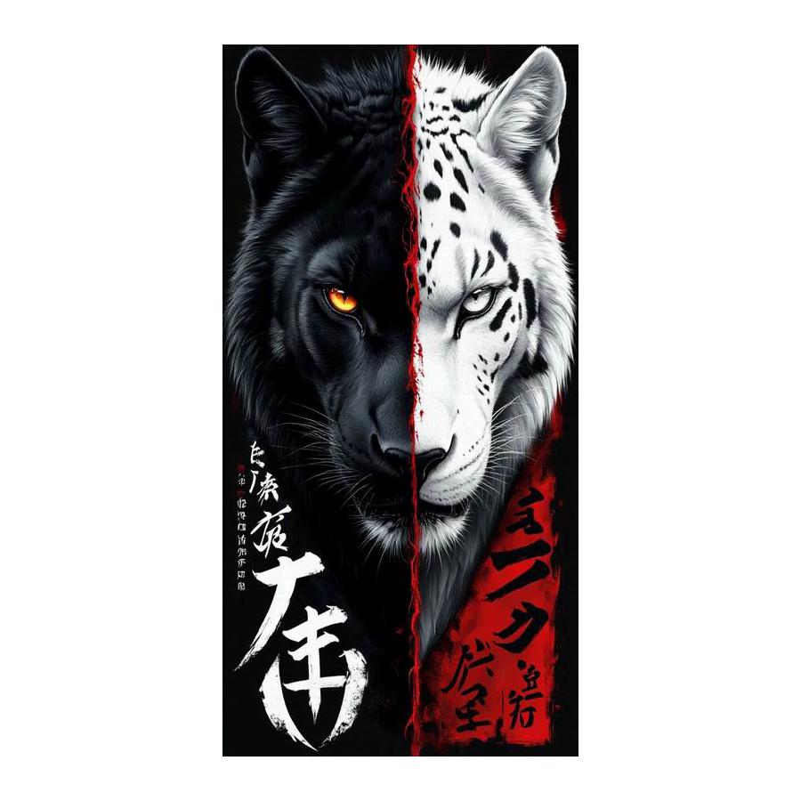 

Black and White Tiger Leopard Wolf Large Size Diamond Painting New Collection Wild Animals Diy Full Rhinestone Embroidery Mosaic Cross Stitch Kits Square drill 30x60cm
