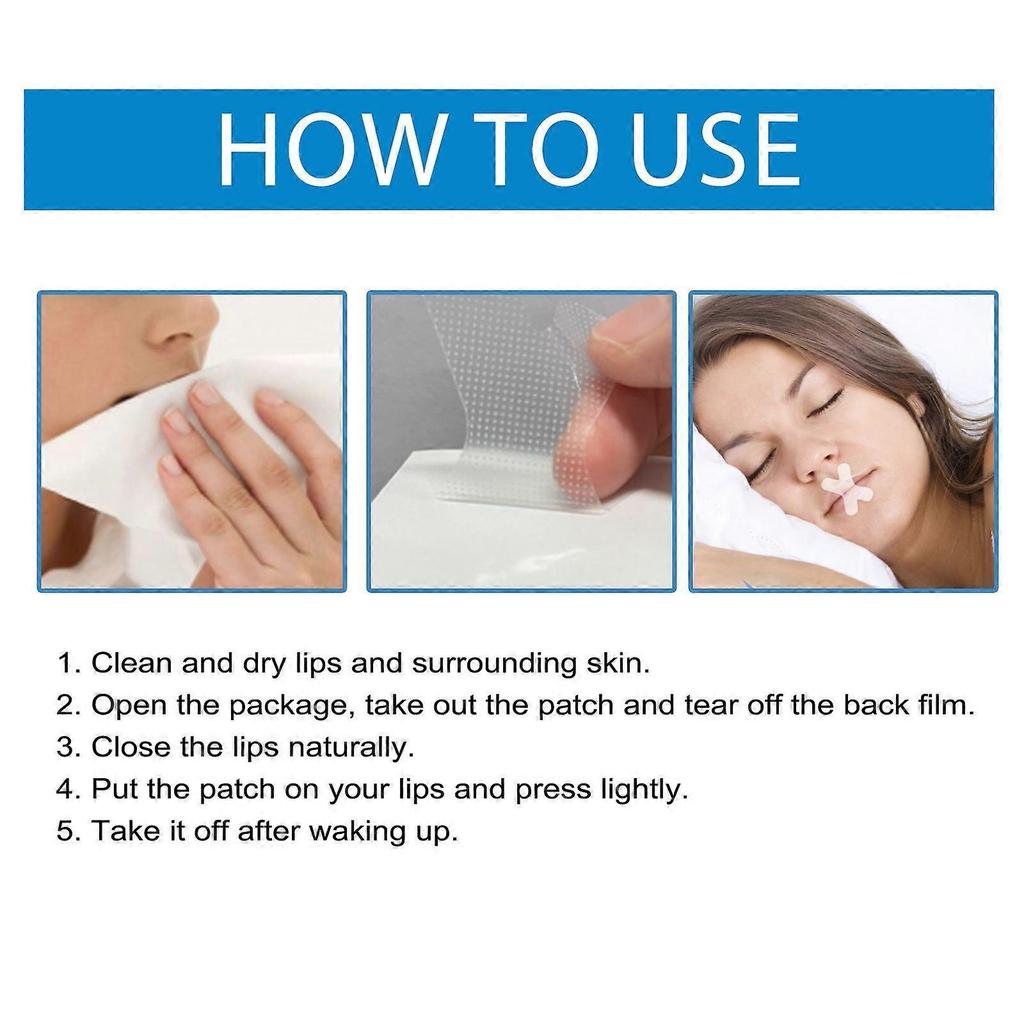 Anti-Snoring Mouth Tape for Nasal Breathing Support, Ventilated Sleep Tape To Reduce Snoring, 30 Patches