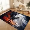Horse Theme Soft Crystal Velvet Rug Custom Name & Text Print Non Slip Floor Rug for Bedroom Living Room
