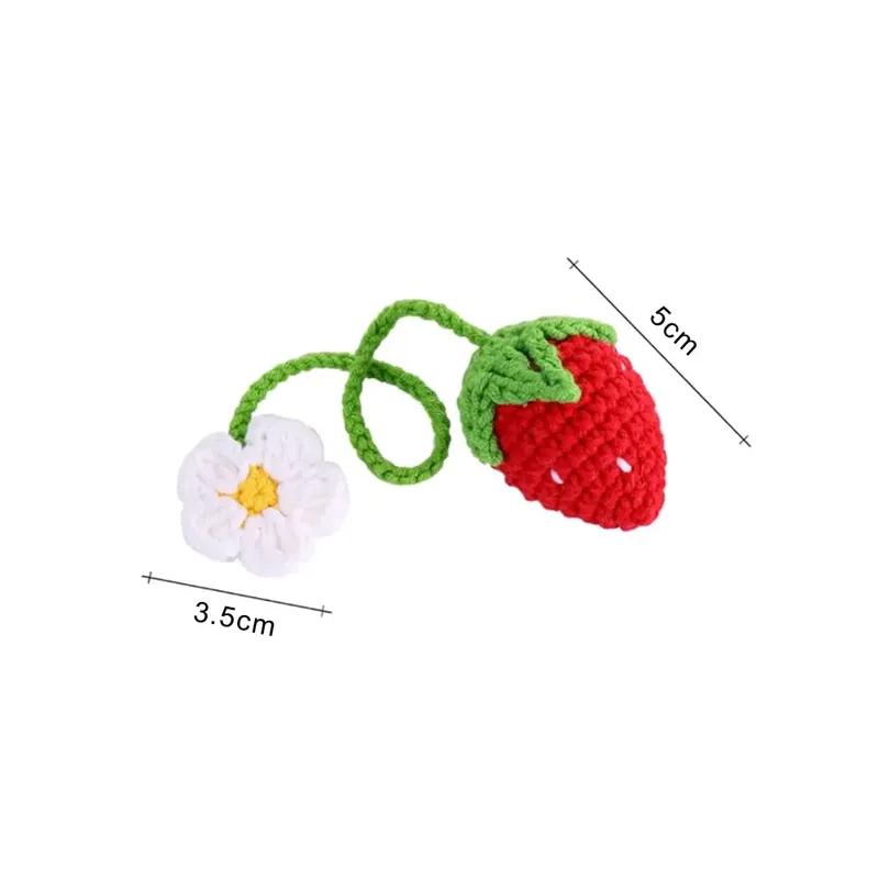 1pc Universal Auto Interior Pendant Car Strawberry Styling Ornaments Car Rearview Mirror Decroative Lanyard Car Accessories