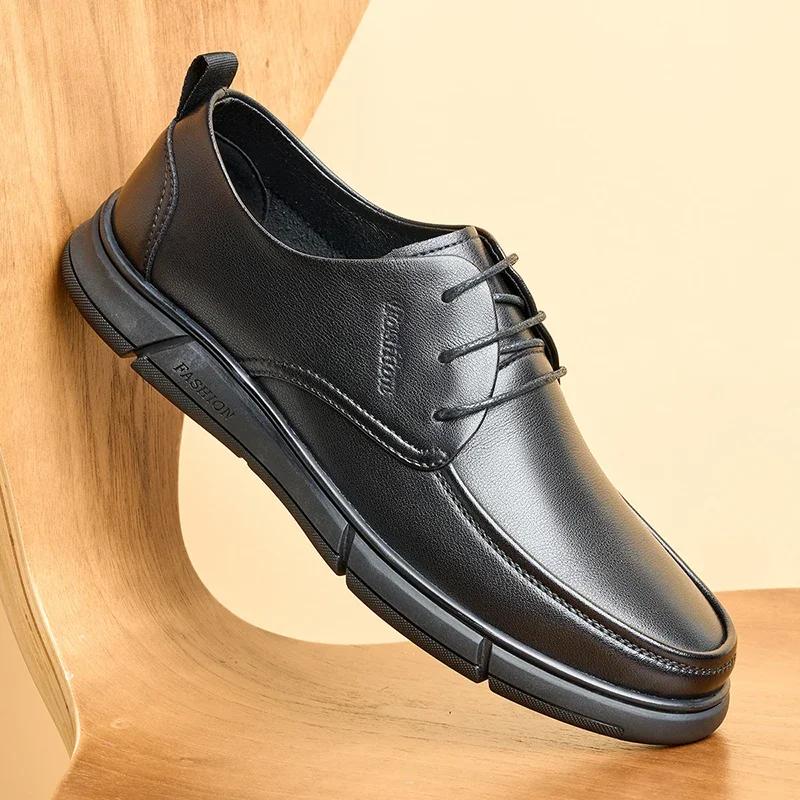 Fashionable New Men's Office Business Shoes Wear-resistant Soles Loafers High-quality Genuine Leather Shoes for Men