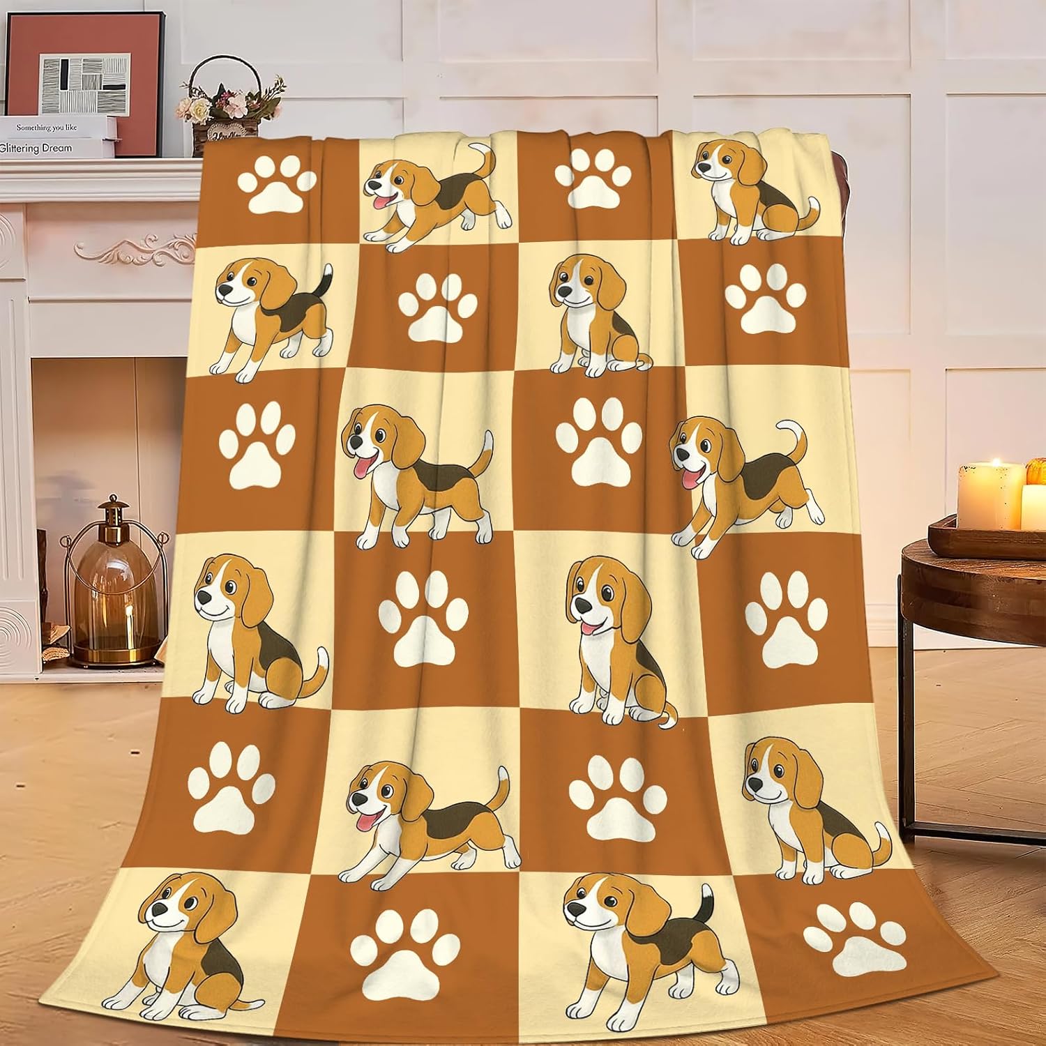 Manta Beagle, regalos para amantes de los perros, manta con tema de perro, mantas de franela de felpa peluda de lana suave y 75cmx90cm