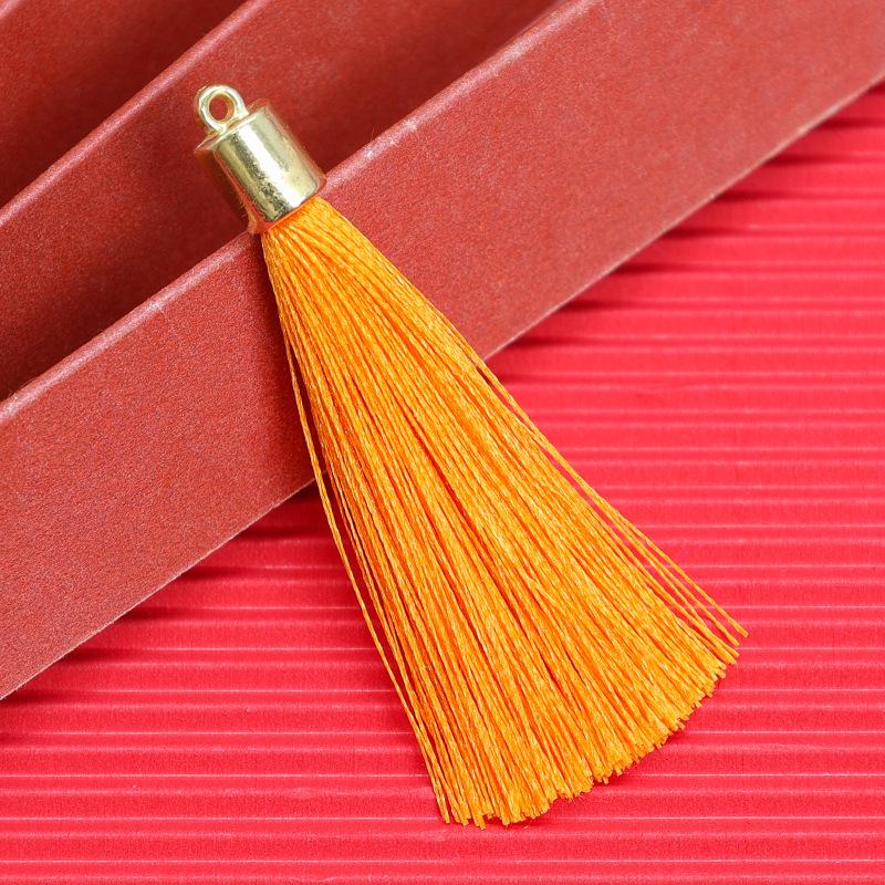 Gold Tassel Hat Pendant: 6cm Festive Spike for DIY Hair Ornaments, Earrings, or Bookmark Accessories.
