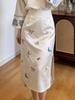 Elegant Embroidered Acetate Half Skirt - New Chinese Style Spring Collection
