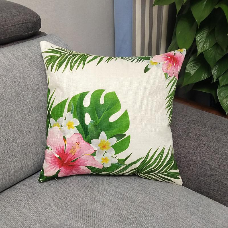 Nordic Simple Green Plant Pillow Cushion Office Sofa Pillow Pastoral Flowers and Plants Ins Style