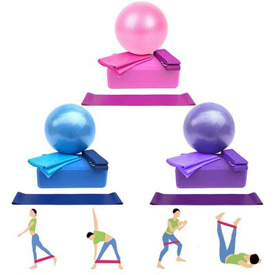 Yoga Starter Kit 5-delige Yoga-uitrustingsset met blokken Bal Stretching-band Weerstandslus Pilates-oefenband Thuisfitness