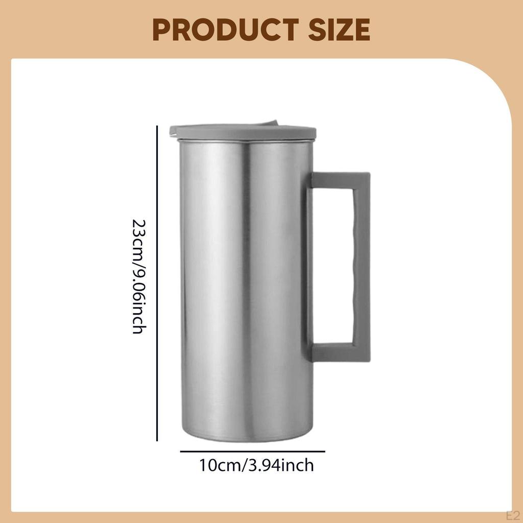 Dzbanek ze stali nierdzewnej z pokrywką Wielofunkcyjny 1600 ml Szeroki Czajnik Pojemnik na napoje do kuchni