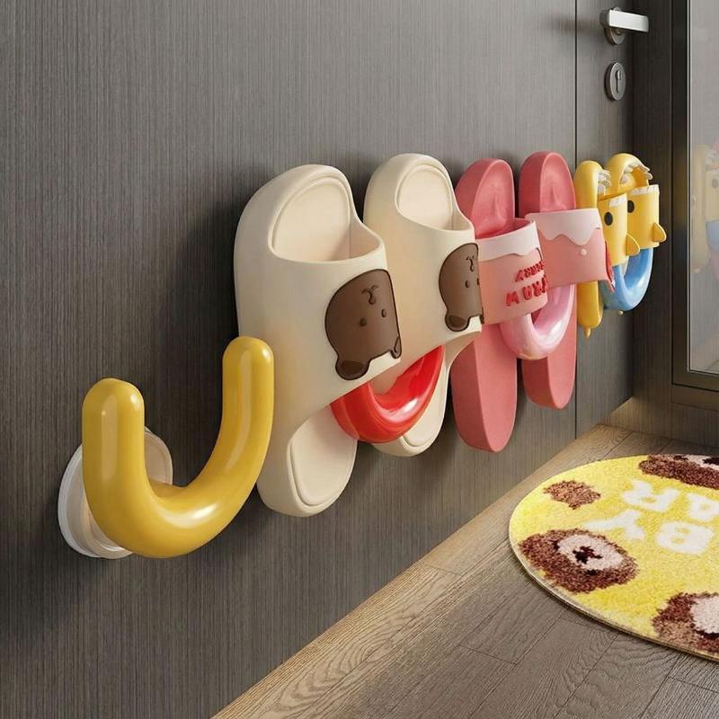 Dopamine Suction Cup Slipper Holder Multifunctional U-Shaped Moisture-Proof Rack for Bathroom Laundry Room Storage