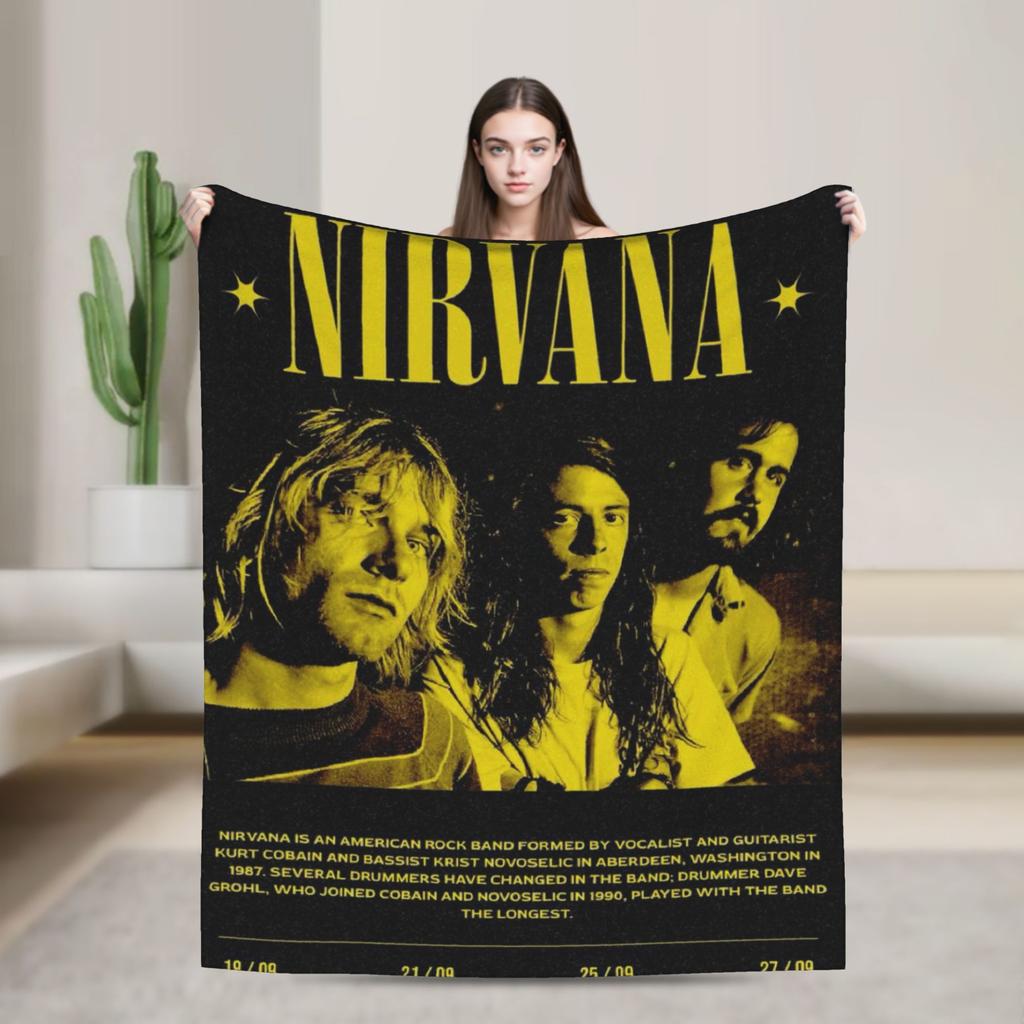 Nirvana Čelenka na obličej  Deka Kvalitní Měkká Teplá Hodit deku Jaro Cestování letadlem Domácí dekorace Vzor Přehoz na postel