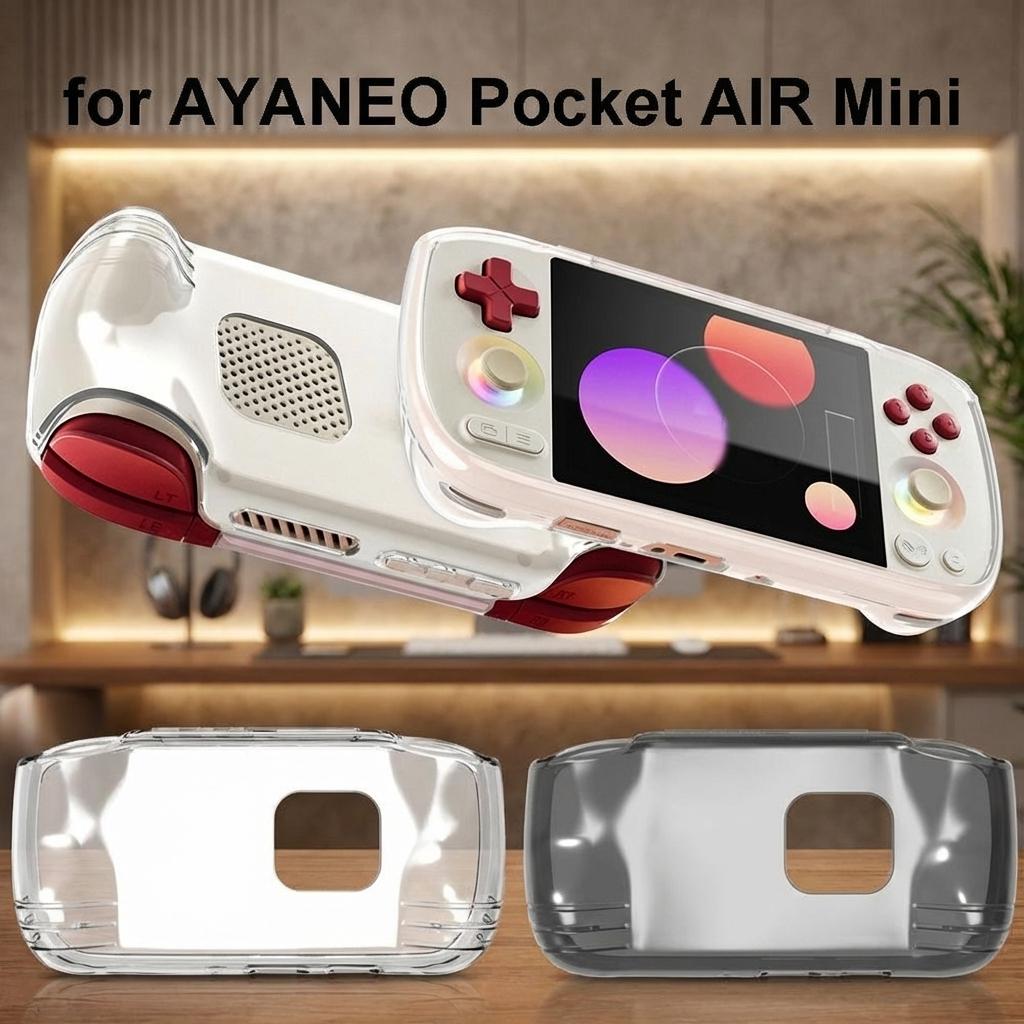 Transparent Handheld Game Console Case TPU Shockproof Protective Cover Ergonomic Anti Slip Host Shell for AYANEO Pocket AIR Mini