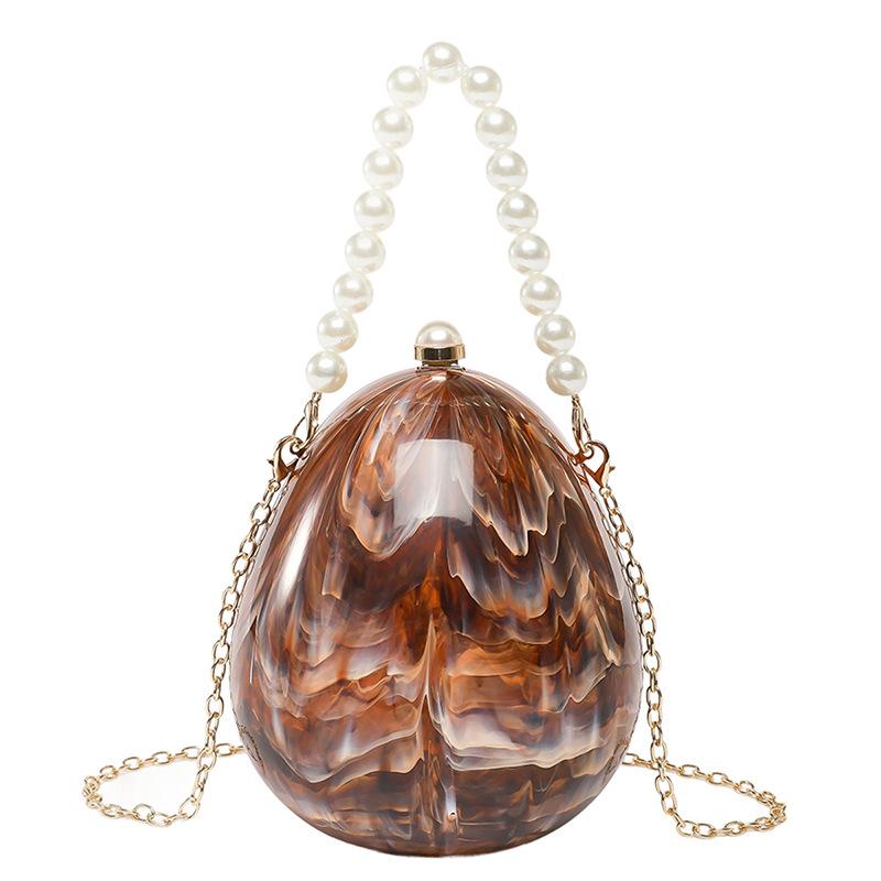 Bag Bag Women's Bag 2025 New European and American Fashion Personality Acrylic Goose Egg Bag Beaded Handbox Bag Tide