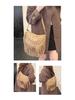 Lightweight Tassel Underarm Bag: Trendy Retro Saddle Design with Versatile Studded Details for Autumn and Winter Fashion