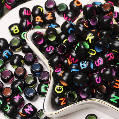 Simple Fashion Handmade DIY Accessories Letter Big Hole Acrylic Material For Bracelet Necklace Alphabet Beads 20pcs 8*9mm Charms Jewelry Making