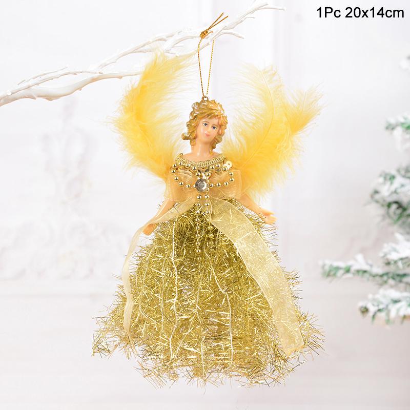 Xmas Tree Pendants Snowflake Angel Deer Hanging Ornaments Christmas Decorations For Home Kids Toy 2024 Navidad New Year Party