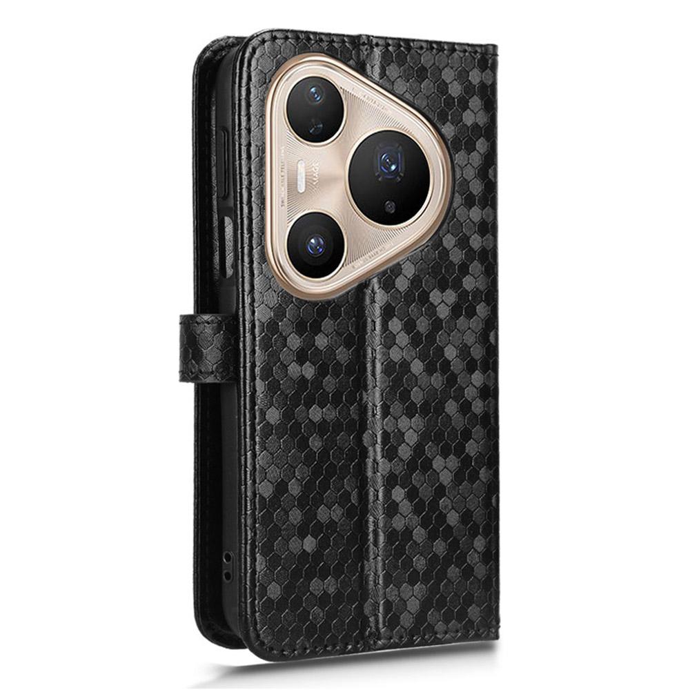 For Huawei Pura 80 Pro/80 Pro+ Wallet Case Dot Pattern Imprint PU Leather Phone Cover with Wrist Strap