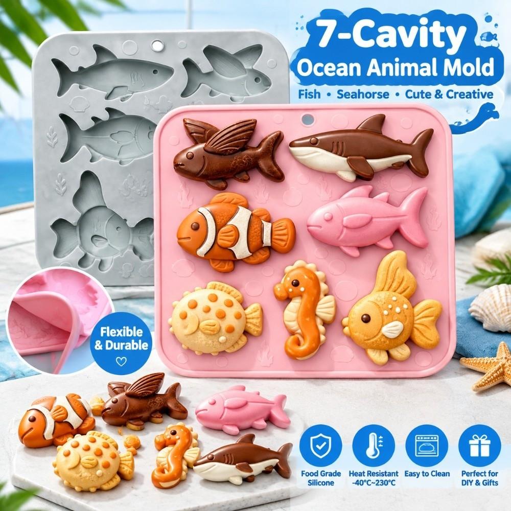Ocean Theme Mousse Cake Mold Reusable Baking Mould New Chocolate Dessert Mold Homemade Candy