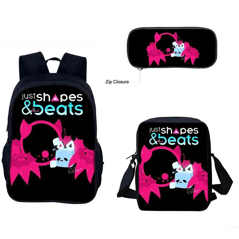 Just Shapes&Beats Kids Backpack Set 3-Piece for School Students Lightweight Ergonomic Large Capacity Fun Pattern
