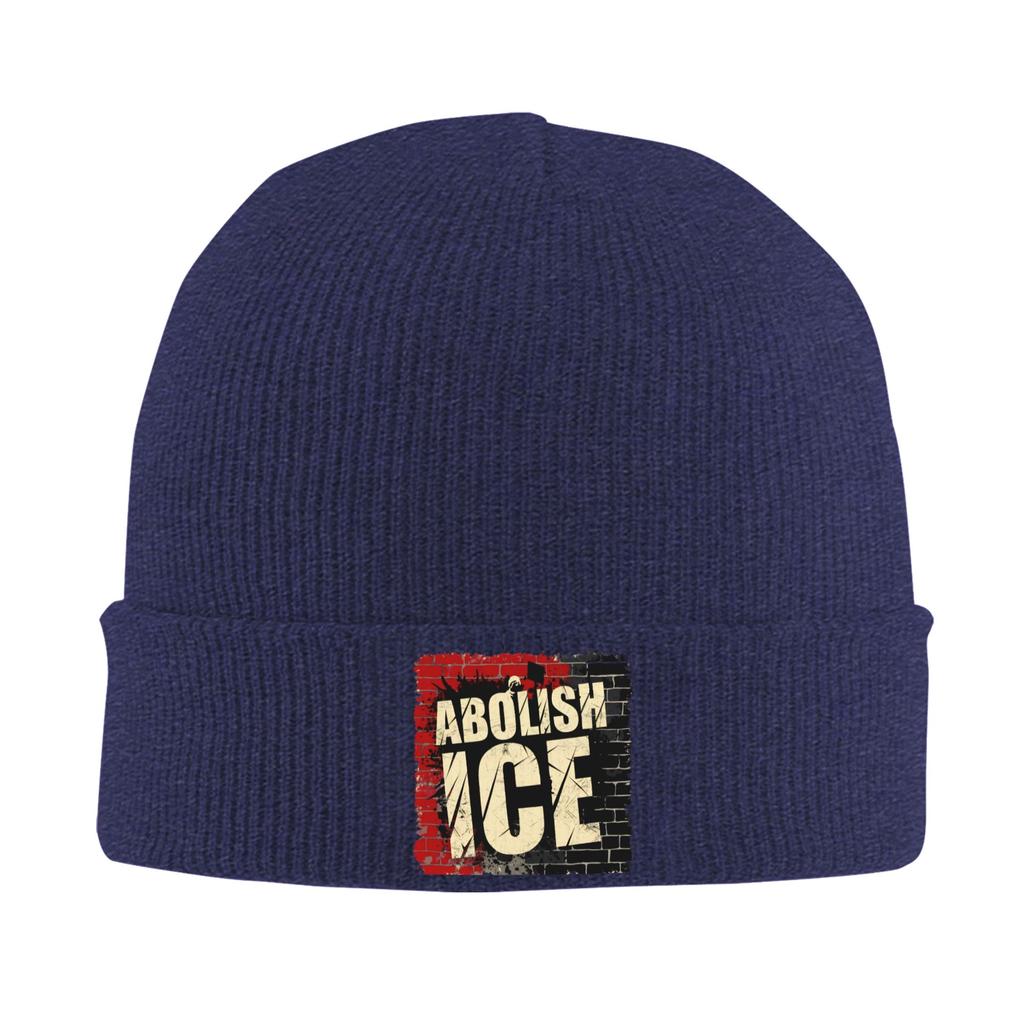 Abolish ICE Beanie Hats Bonnet Hats Adult Unisex Vintage Outdoor Knit Hat Autumn Winter Printed Elastic Caps