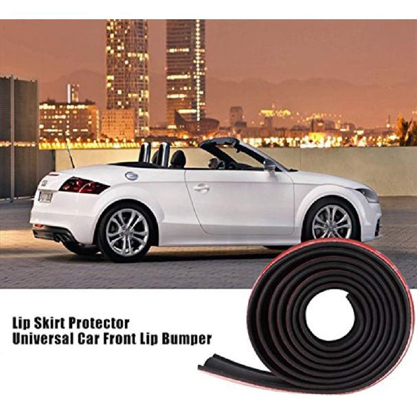 Lemonbest Universal 2.5M Car Front Bumper Lip Splitter Spoiler Rubber Skirt Protector Body Trim 8.2Ft (Black Protector)