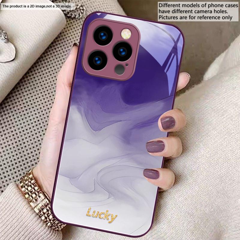 Ink wash connotation blue For iPhone 17 Air 16 E 15 14 13 Plus 12 mini 17 Pro Max 11Pro XR Xs X 7 8 11 Tempered Glass Phone Case