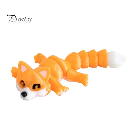 Stress Relief Animal Toy Ornament, 3D Printed Flexible Joints Movable Figures with Stacking Cylinders, Play And Decompress Bendable Figurine