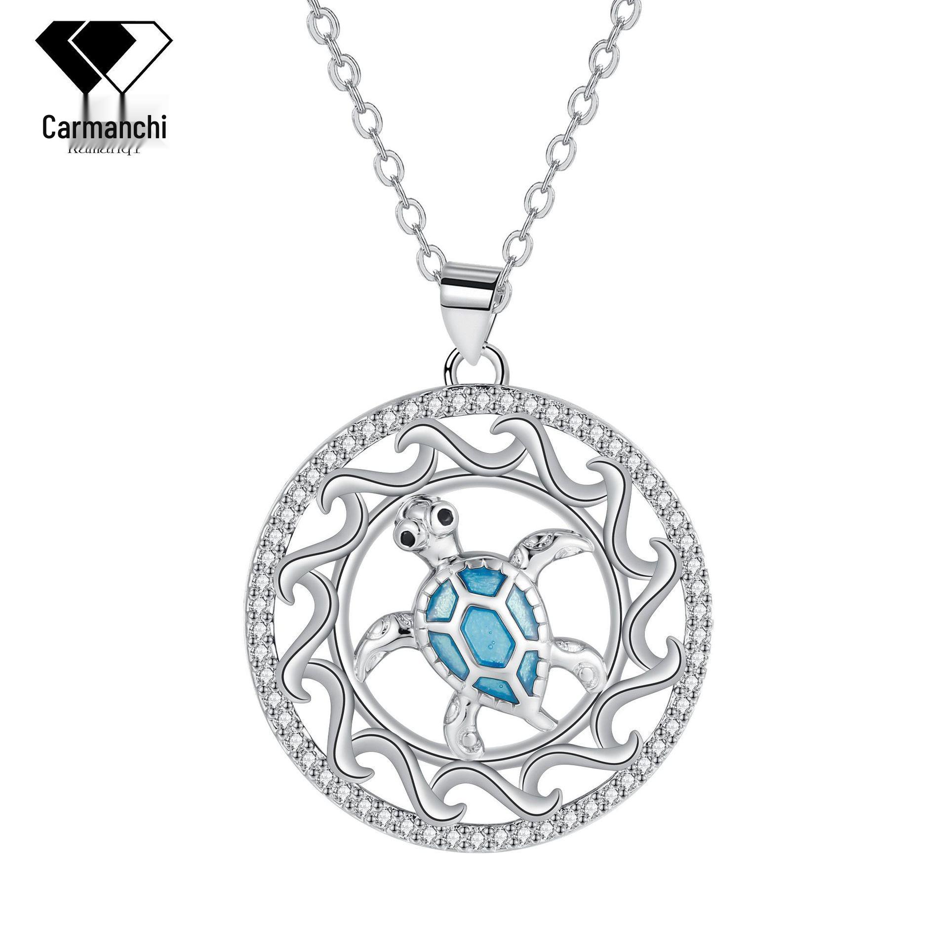 

Винтажное ожерелье с подвеской в виде морской черепахи: Мультяшная серия «Океан» Женская модная ключичная цепочка