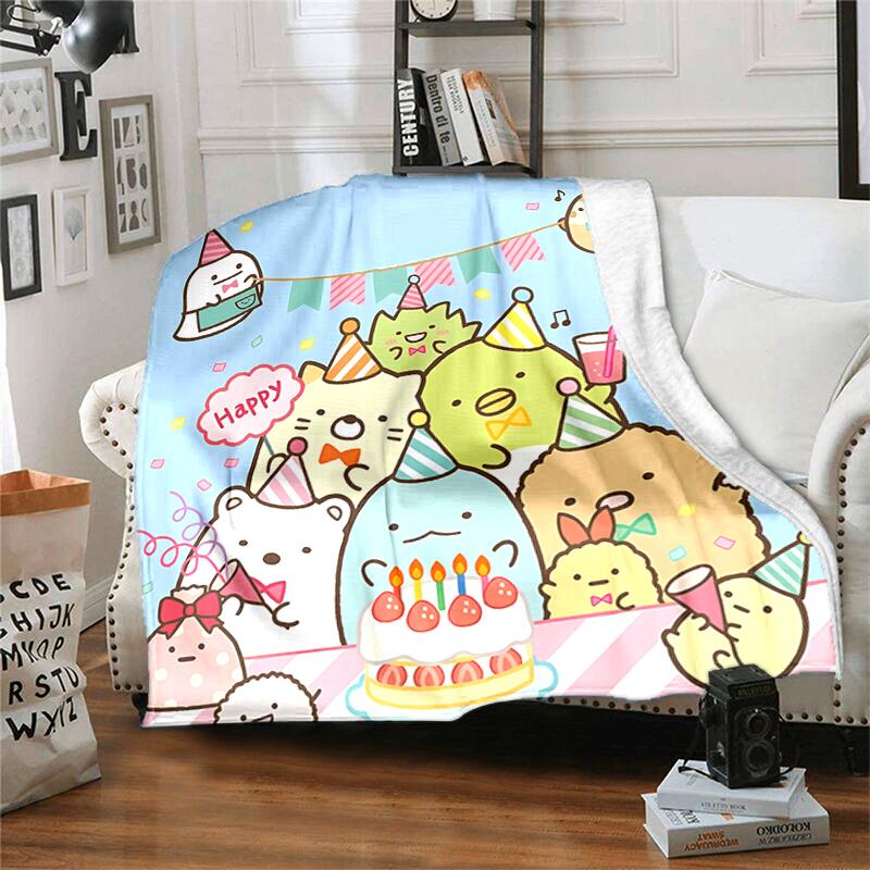 1pc Blanket Sumikko Gurashi1 Print Design, Lightweight Blanket for Sofa, Bed- Soft &Warm, Gift for All Seasons like Christmas, Halloween