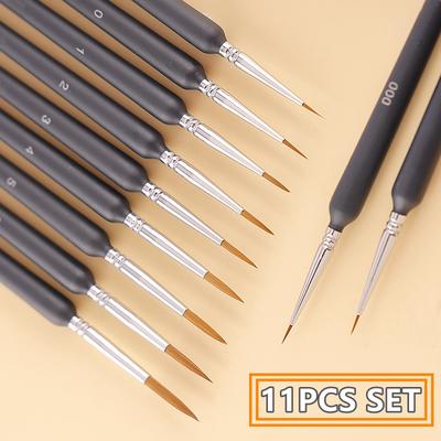 11Pcs Paint Brushes Hook Line Pen For Watercolor Oil Painting Extra Fine Soft Hair Hand Brush Acrylic Nail Art Drawing Tool Set