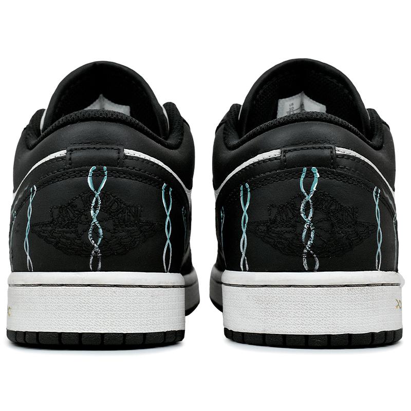 Jordan Air Jordan 1 Abrasion Resistant Low top Vintage Basketball Shoes Men's Black White 553558-132(Team96-S-BOX)