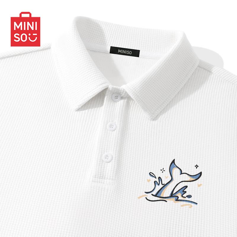 MINISO Men's Waffle Knit Polo Shirt
