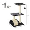 72cm Cat Tree with Scratching Post, Pad for Indoor Cats - Smoky Grey