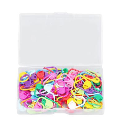 100 Stück Maschenmarkierer, Box-Verpackung, buntes Kunststoffmaterial, Häkel-Verriegelungsmarker zum Markieren