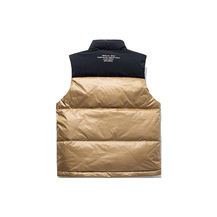 Anta Color Block Stand Collar Zipper Down Vest Unisex Vests Papaya 152148926-1