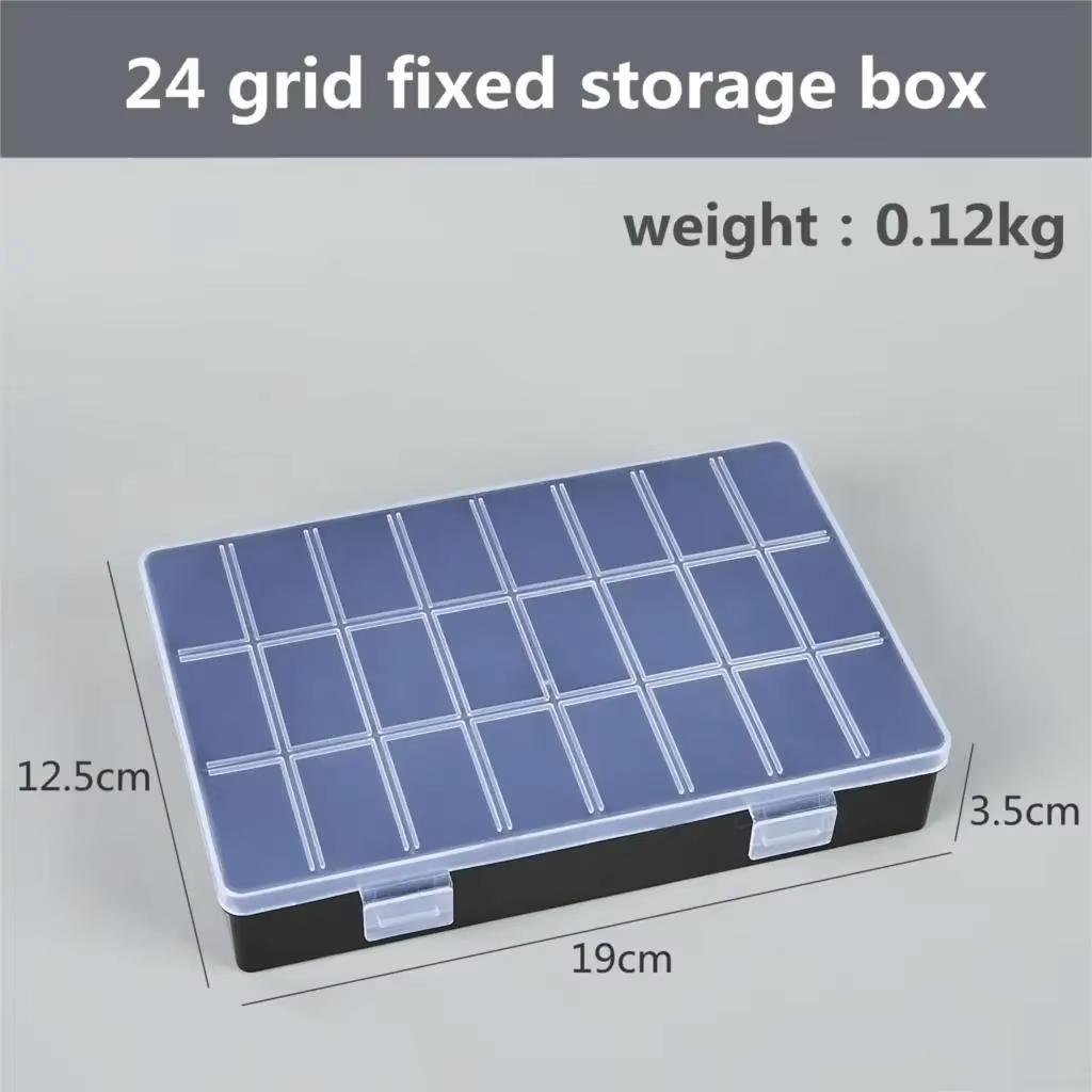 Practical 24 Grids Compartment Plastic Storage Box Jewelry Earring Bead Screw Holder Case Display Organizers Container Tool