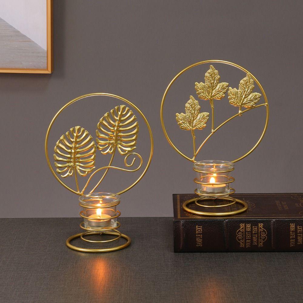 

Iron Art European Candle Holder Durable Metal Candlestick Ornament Living Room