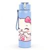 1PC Pink Kitty Cat Cute Cartoon Print 750ml Color Plastic Sports Water Bottle Leakproof Flip Straw Lid Suitable for Sports Office Home Use