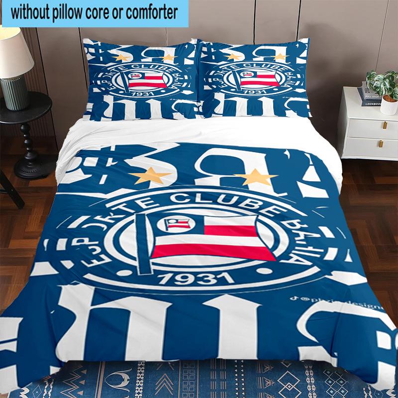 3PCS Football Club Emblem 3pcs Bedding,Including 3PCS Duvet Cover And 2pcs Pillowcases Perfect for Christmas,Ideal for Bedroom, Dormitory