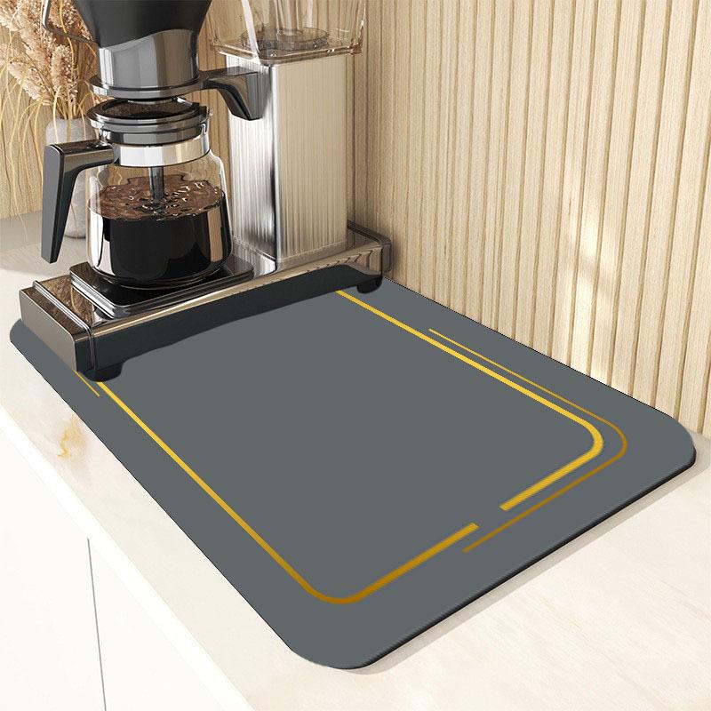1pc Solid Color Drying Mat Non-Slip Absorbent Mat Tableware Kitchen Counter Drain Mats Placemats for Table