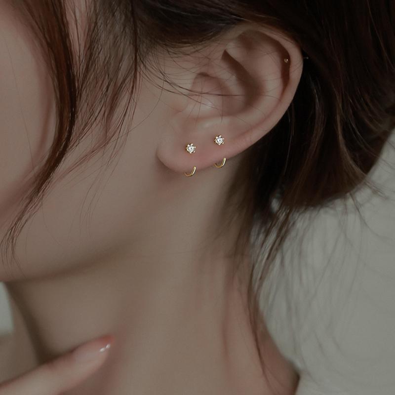 Vintage Goth Silver Color Pin Earrings for Women Egirl Trendy Party Hollow Heart Earrings Fashion Jewelry Accessories for Gift