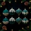 12PCS Christmas Ball Ornaments Glittering Red Green Decorative Ball Christmas Tree Ornaments for Home Wall Living Room House