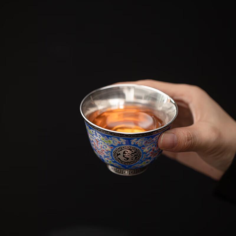 SUSHI CERAMICS Gilt Silver Enamel Master Tea Cup