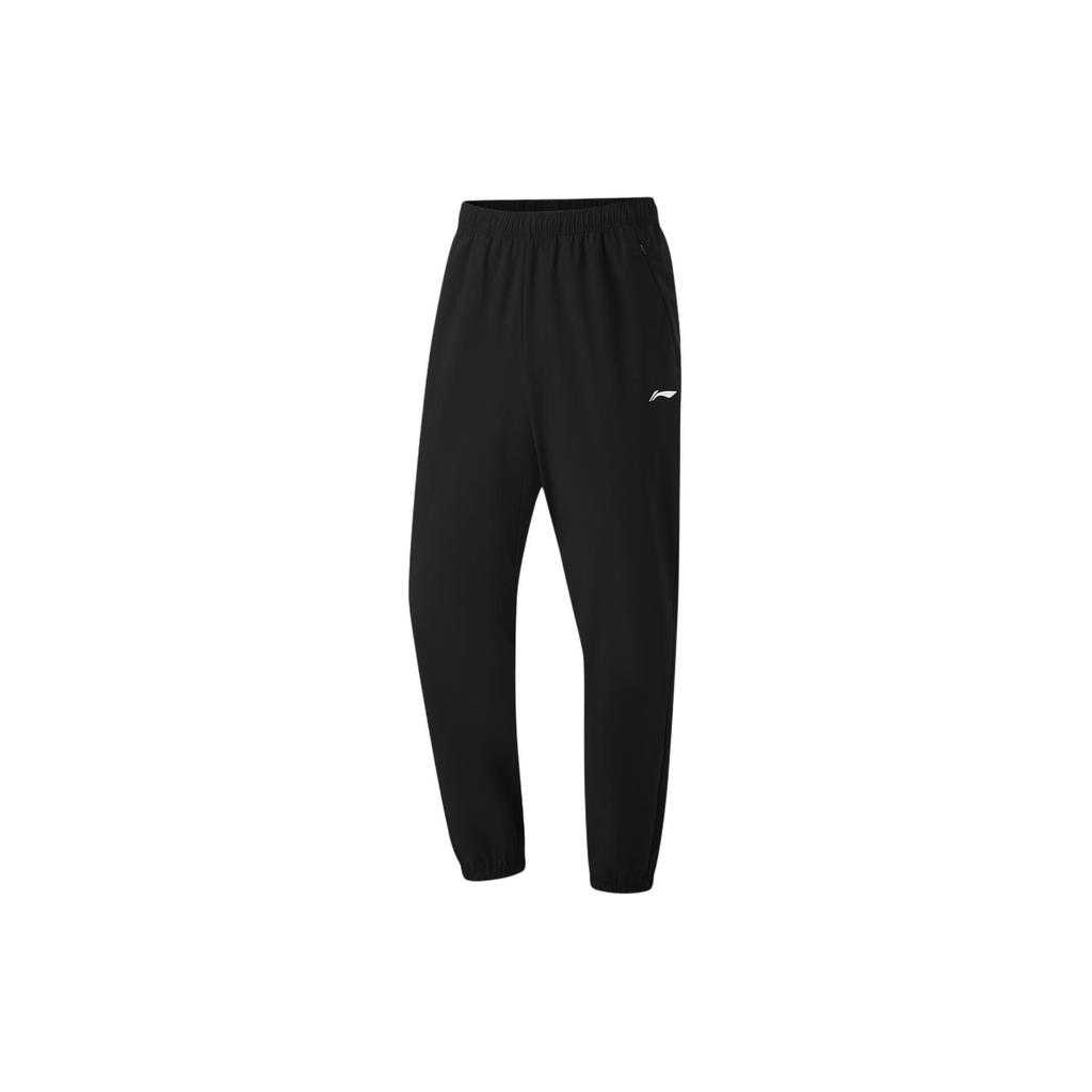 Li-Ning Quick-Dry Cool Sun Protection UV Resistant Logo Print Cuffed Mid-Rise Knitted Long Pants Men Pants Black AKLU833-3
