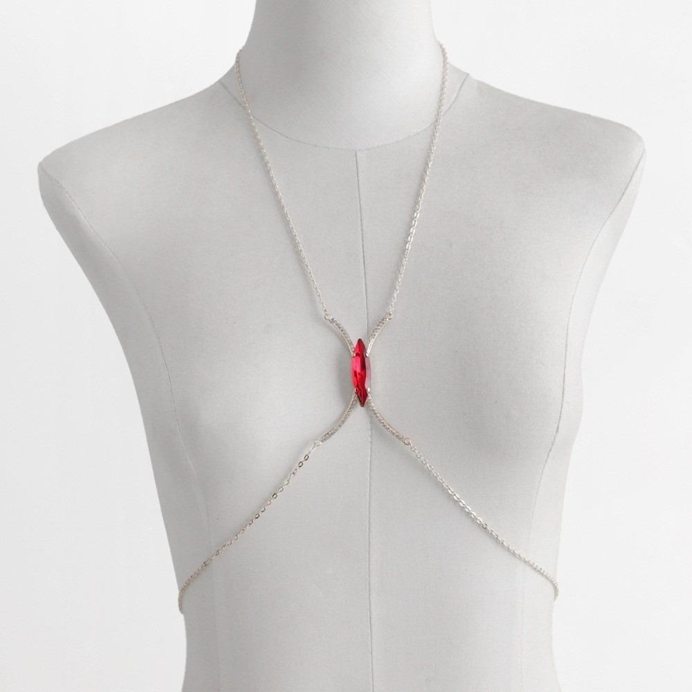 Demon Eye Chest Support Body Chain Rhinestone Breast Chain Hip Hop Bra Chest Chain Girls