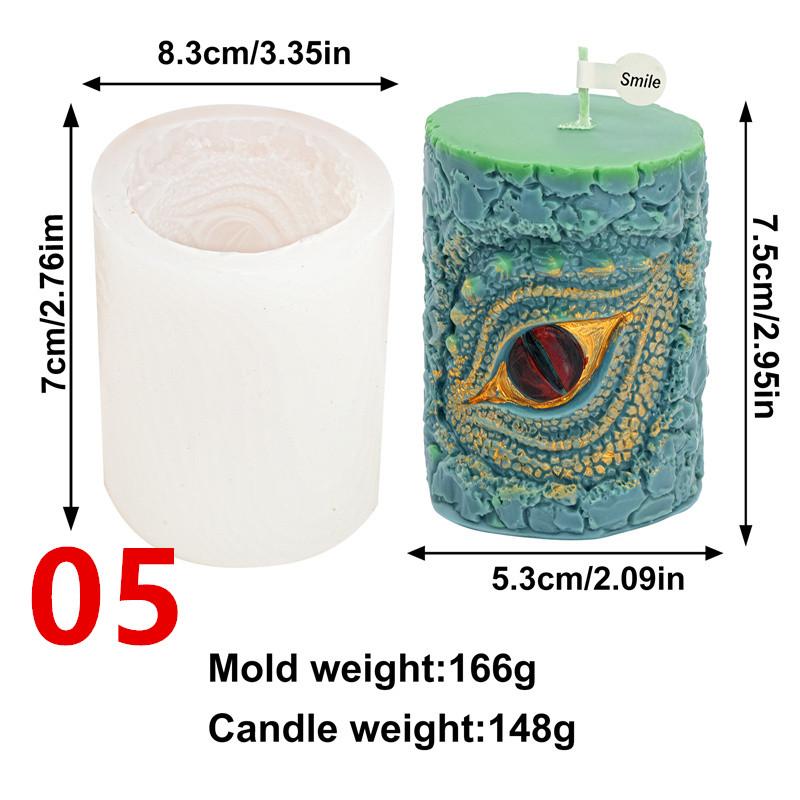 

3D Dragon Eye Cylinder Silicone Candle Mold DIY Book Winged Dragon,Gold Coin Holding Dragon Candles Gypsum Home Decor Gift