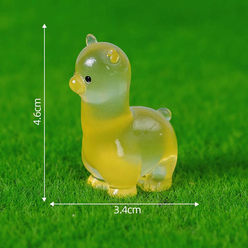 Glow In Dark Simulated Alpaca Decorative Accessories Environmental Resin Car Ornaments Mini landscape