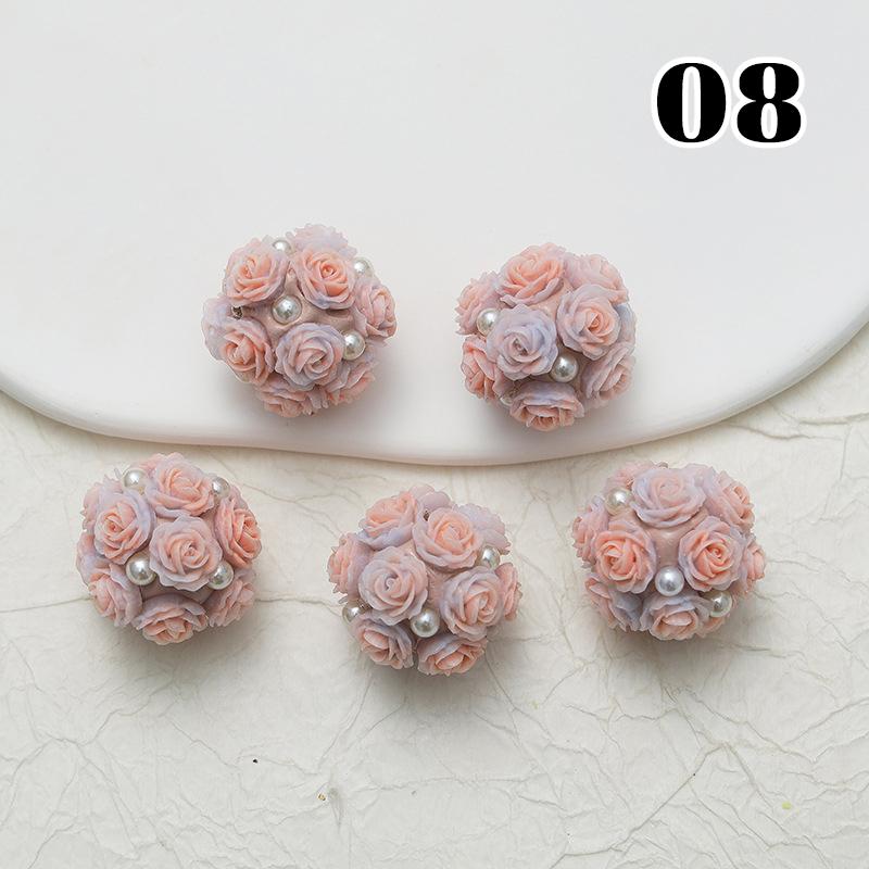2Cm 10Pcs Charm Rose Polymer Clay Colorful Lover Acrylic Beads for Jewelry Making Diy Necklace Bracelets Earring Accessories New