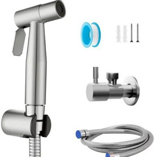 High-Pressure Bidet Sprayer Set with Stainless Steel Valve