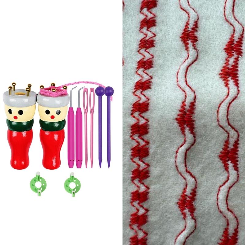 Knitting Tool Set Wooden Knitted Doll Set Knitting Toy Craft Set Easy To Use for Making Bracelets Necklaces